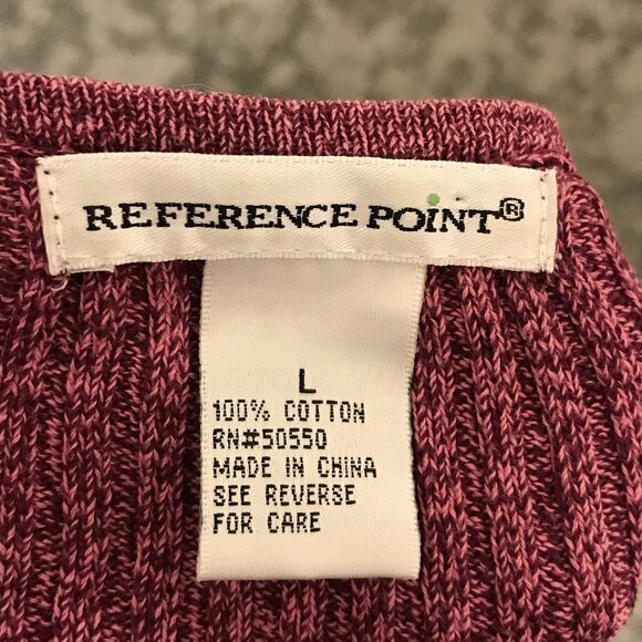 Sexy pink heathered low-cut knit cotton sweater with button detailing, L - Picture 3 of 4